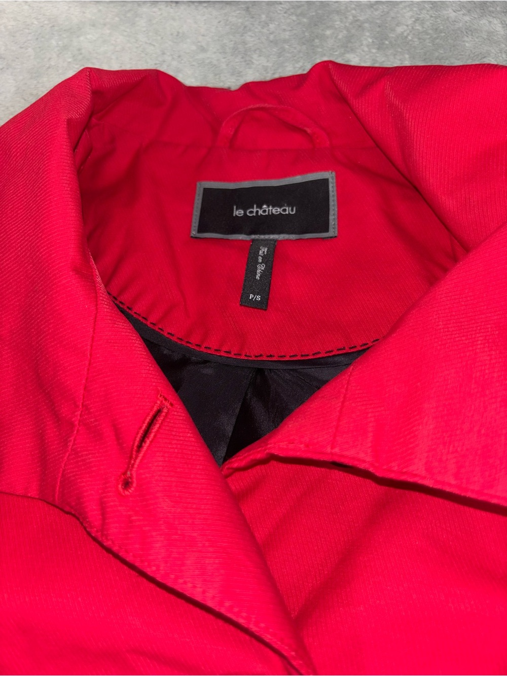 Le Château Vibrant Red Mid-Length Trench Coat - Size Small - Picture 2 of 6
